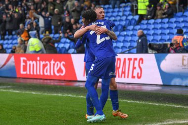 Cardiff City 'den Jaden Philogene-Bidace, 8 Ocak 202' de Cardiff City Stadyumu 'nda oynanan Cardiff City - Leeds United maçında 1-0 berabere kalma golünü kutluyor.