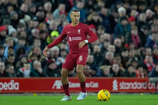 Liverpool 'lu Thiago Alcntara # 6. Liverpool FA Cup Üçüncü Raundda Liverpool Wolverhampton Wanderers' a karşı Anfield, Liverpool, İngiltere, 7 Ocak 2023