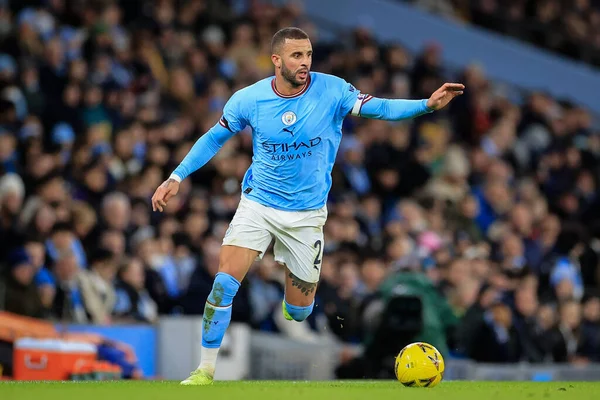 stock image Kyle Walker #2 of Manchester City on the ball during the Emirates FA Cup Third Round match Manchester City vs Chelsea at Etihad Stadium, Manchester, United Kingdom, 8th January 202