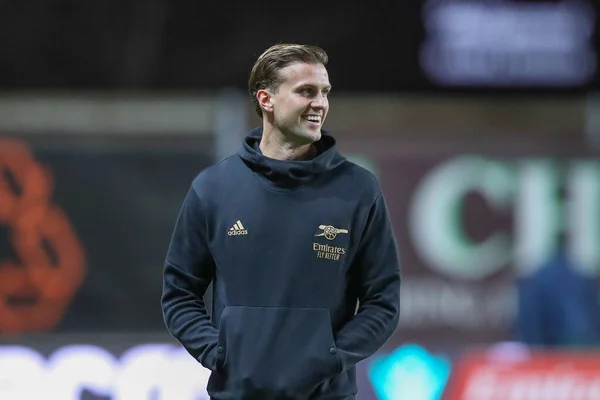 stock image Rob Holding #16 of Arsenal arrives ahead of the Emirates FA Cup Third Round match Oxford United vs Arsenal at Kassam Stadium, Oxford, United Kingdom, 9th January 202