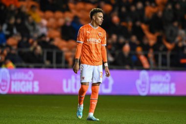 Blackpool 'dan Morgan Rogers # 25. Blackpool FA Cup karşılaşmasında Blackpool - Nottingham Forest maçı, Bloomfield Road, Blackpool, Birleşik Krallık, 7 Ocak 202
