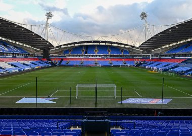 Bolton Üniversitesi Stadyumu 'nun genel görünümü Gök İddia Ligi 1 maçında Bolton Wanderers ile Plymouth Argyle arasında 7 Ocak 202' de Bolton Üniversitesi Stadyumu 'nda oynandı.