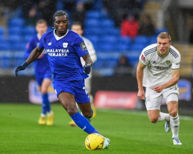 Cardiff City 'den Sheyi Ojo # 10, Cardiff City, Cardiff City Stadyumu' nda oynanan Cardiff City üçüncü tur karşılaşmasında, 8 Ocak 202