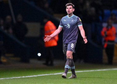Plymouth Argyle (8) orta saha oyuncusu Joe Edwards (8), 7 Ocak 202 'de Bolton Stadyumu' nda oynanan Sky Bet 1 karşılaşmasında Bolton Wanderers - Plymouth Argyle maçında üzgün görünüyor.