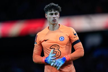 Chelsea 'den Kepa Arrizabalaga # 1 Emirates FA Cup Üçüncü Raundda Manchester City Chelsea' ye karşı Etihad Stadyumu, Manchester, Birleşik Krallık, 8 Ocak 202