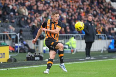 Hull City 'den Greg Docherty, 7 Ocak 202' de MKM Stadyumu 'nda oynanan Emirates FA Cup Üçüncü Raund karşılaşmasında topu çaprazlıyor.