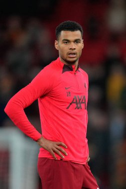 Liverpool 'lu Cody Gakpo, 7 Ocak 202' de İngiltere 'nin Liverpool kentinde oynanan Liverpool-Wolverhampton Wanderers maçından önce ısınıyor.
