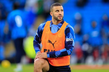 Manchester City 'den Kyle Walker, 8 Ocak 202 tarihinde Etihad Stadyumu' nda oynanan ve Manchester City 'nin Chelsea' ye karşı oynadığı, Emirates FA Cup Üçüncü Raundu öncesinde oynanan ön ısınma maçında 2.