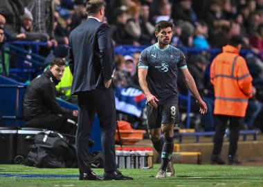 Plymouth Argyle (8) orta saha oyuncusu Joe Edwards (8), 7 Ocak 202 'de Bolton Stadyumu' nda oynanan Sky Bet 1 karşılaşmasında Bolton Wanderers - Plymouth Argyle maçında üzgün görünüyor.