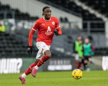 Barnsley 'den Devante Cole # 44 Emirates FA Cup üçüncü tur karşılaşmasında Derby County - Barnsley maçı sırasında Pride Park Stadyumu, Derby, İngiltere, 8 Ocak 202