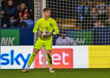 Plymouth Argyle kalecisi Michael Cooper (1), 7 Ocak 202 'de Bolton Stadyumu' nda Bolton Wanderers - Plymouth Argyle maçında