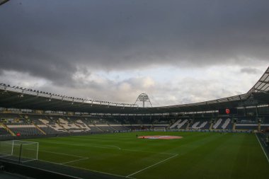 Hull City 'nin ev sahibi olduğu MKM Stadyumu' nun genel görünümü, 7 Ocak 202 tarihinde Hull City 'nin Fulham' a karşı oynadığı 3.