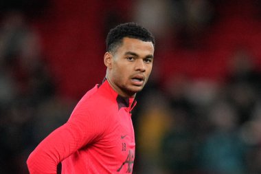 Liverpool 'lu Cody Gakpo, 7 Ocak 202' de İngiltere 'nin Liverpool kentinde oynanan Liverpool-Wolverhampton Wanderers maçından önce ısınıyor.