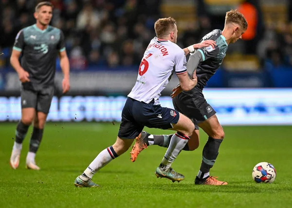Plymouth Argyle Forward Ben Waine Goes Bolton Wanderers Defender George — Foto de Stock