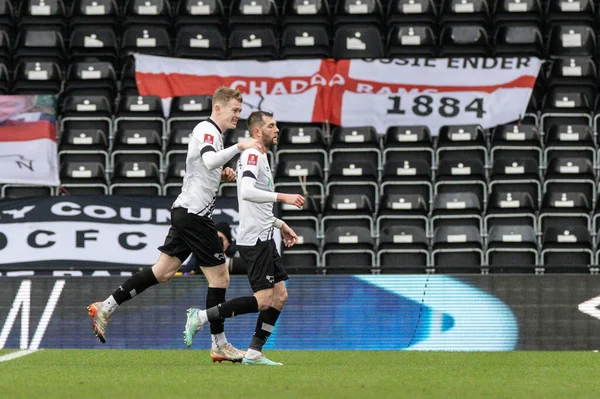 Tom Barkhuizen Derby County Celebrates His Goal Make Uring Emirates — Foto de Stock