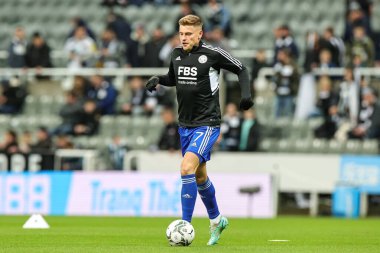 Leicester City 'den Harvey Barnes # 7, Carabao Kupası çeyrek final maçı öncesinde St.James' s Park, Newcastle, Birleşik Krallık 'ta Newcastle United' a karşı.