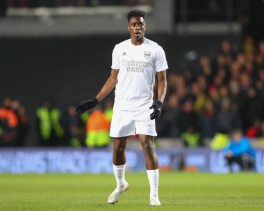 Albert Sambi Lokonga # 23 numara Arsenal, 9 Ocak 202 tarihinde Oxford United 'ın Kassam Stadyumu' nda oynadığı üçüncü tur müsabakasında.