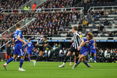 Newcastle United 'dan Bruno Guimares 10 Ocak 2023' te St.James 's Park, Newcastle, İngiltere' de oynanan Newcastle United - Leicester City maçında gol atarken görülüyor.