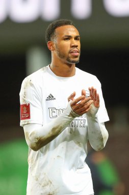 Arsenal 'den 6. Gabriel, 9 Ocak 202' de İngiltere 'nin Kassam Stadyumu' nda oynanan 3.