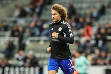 Leicester City 'nin Wout Faes # 3' ü Carabao Kupası çeyrek final maçı öncesinde St.James 's Park, Newcastle, İngiltere, 10 Ocak 202' de oynanan Newcastle United - Leicester City maçında