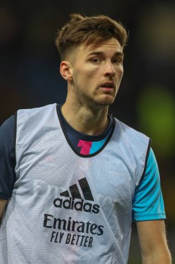 Arsenal 'den Kieran Tierney # 3. Arsenal, 9 Ocak 202 tarihinde, Birleşik Krallık' ın Kassam Stadyumu 'nda oynanan 3.