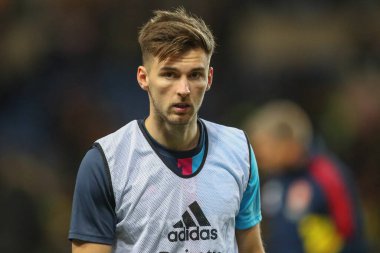 Kieran Tierney #3 of Arsenal during the pre-game warm up ahead of the Emirates FA Cup Third Round match Oxford United vs Arsenal at Kassam Stadium, Oxford, United Kingdom, 9th January 202 clipart