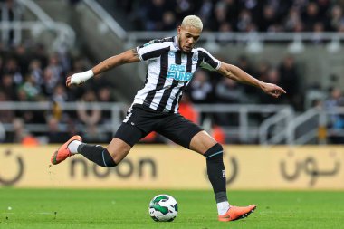 Newcastle United 'dan Joelinton # 7, Carabao Kupası çeyrek final maçı sırasında St.James' s Park, Newcastle, İngiltere, 10 Ocak 202 'de oynanan Newcastle United - Leicester City maçında oyunda.
