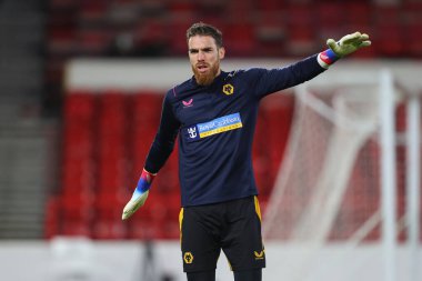 Jos S #1 of Wolverhampton Wanderers during the pre match warm up ahead of the Carabao Cup Quarter Final match Nottingham Forest vs Wolverhampton Wanderers at City Ground, Nottingham, United Kingdom, 11th January 2023