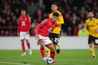 Morgan Gibbs-White #10 of Nottingham Forest on the ball during the Carabao Cup Quarter Final match Nottingham Forest vs Wolverhampton Wanderers at City Ground, Nottingham, United Kingdom, 11th January 202
