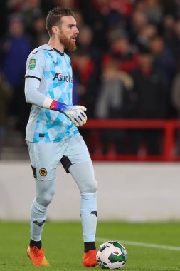 Jos S #1 of Wolverhampton Wanderers controls the ball during the Carabao Cup Quarter Final match Nottingham Forest vs Wolverhampton Wanderers at City Ground, Nottingham, United Kingdom, 11th January 2023