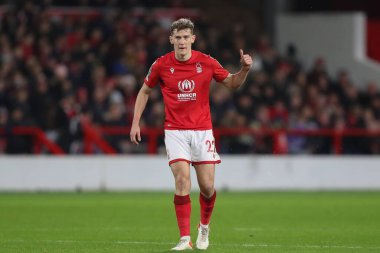 Ryan Yates #22 of Nottingham Forest gives the thumbs up during the Carabao Cup Quarter Final match Nottingham Forest vs Wolverhampton Wanderers at City Ground, Nottingham, United Kingdom, 11th January 202