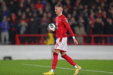 Sam Surridge #16 of Nottingham Forest gets ready to take his penalty during the Carabao Cup Quarter Final match Nottingham Forest vs Wolverhampton Wanderers at City Ground, Nottingham, United Kingdom, 11th January 202