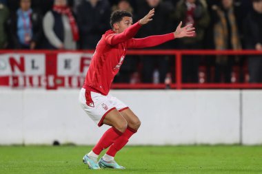 Brennan Johnson #20 of Nottingham Forest gestures and reacts during the Carabao Cup Quarter Final match Nottingham Forest vs Wolverhampton Wanderers at City Ground, Nottingham, United Kingdom, 11th January 202