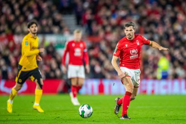 Remo Freuler #23 of Nottingham Forest passes forward during the Carabao Cup Quarter Final match Nottingham Forest vs Wolverhampton Wanderers at City Ground, Nottingham, United Kingdom, 11th January 202