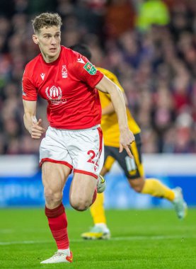 Ryan Yates #22 of Nottingham Forest in action during the Carabao Cup Quarter Final match Nottingham Forest vs Wolverhampton Wanderers at City Ground, Nottingham, United Kingdom, 11th January 202