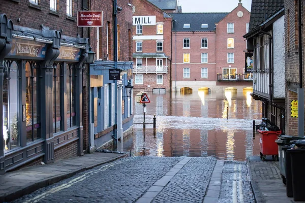 Местный Бизнес Затоплены Сильного Дождя Вызванного Рекой Йорке Взорвавшей Свои — стоковое фото