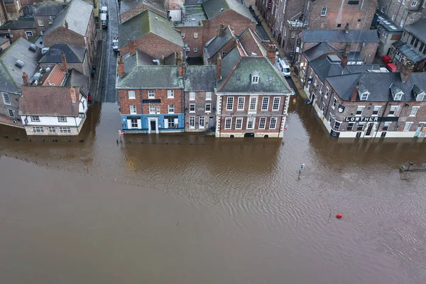 Business Flooded Out Heavy Rain Causes River Ouse York Burst — Stock Fotó