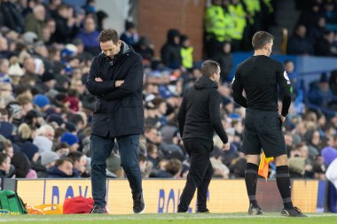 A dejected Frank Lampard manager of Everton during the Premier League match Everton vs Southampton at Goodison Park, Liverpool, United Kingdom, 14th January 202