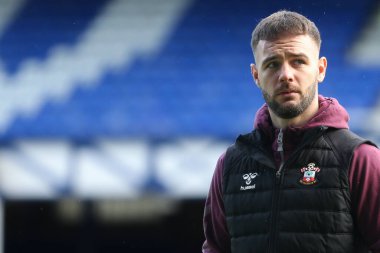 Adam Armstrong #9 of Southampton before the Premier League match Everton vs Southampton at Goodison Park, Liverpool, United Kingdom, 14th January 202