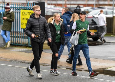 Plymouth Argyle fans arrives   during the Sky Bet League 1 match Ipswich Town vs Plymouth Argyle at Portman Road, Ipswich, United Kingdom, 14th January 202