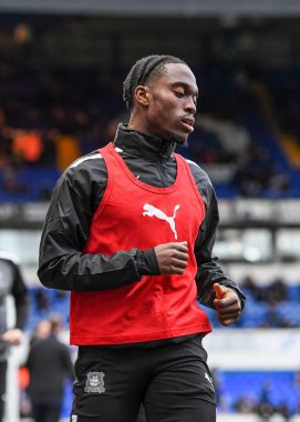 Plymouth Argyle midfielder Jay Matete (28)  warming up  during the Sky Bet League 1 match Ipswich Town vs Plymouth Argyle at Portman Road, Ipswich, United Kingdom, 14th January 202
