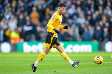 Matheus Nunes #27 of Wolverhampton Wanderers with the ball during the Premier League match Wolverhampton Wanderers vs West Ham United at Molineux, Wolverhampton, United Kingdom, 14th January 202