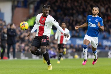 Mohammed Salisu #22 of Southampton in possession during the Premier League match Everton vs Southampton at Goodison Park, Liverpool, United Kingdom, 14th January 202