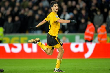 Raul Jimenez #9 of Wolverhampton Wanderers during the Premier League match Wolverhampton Wanderers vs West Ham United at Molineux, Wolverhampton, United Kingdom, 14th January 202