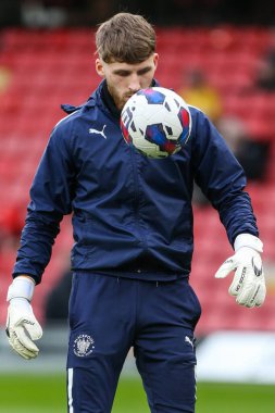Daniel Grimshaw #32 of Blackpool during the Sky Bet Championship match Watford vs Blackpool at Vicarage Road, Watford, United Kingdom, 14th January 202