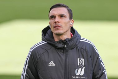 Joo Palhinha #26 of Fulham arrives ahead of the Premier League match Newcastle United vs Fulham at St. James's Park, Newcastle, United Kingdom, 15th January 2023