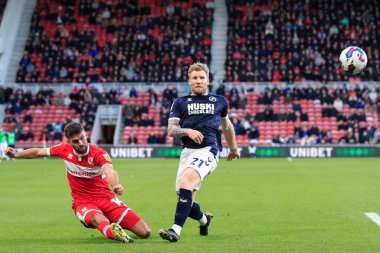 Tommy Smith #14 of Middlesbrough takes a shot during the Sky Bet Championship match Middlesbrough vs Millwall at Riverside Stadium, Middlesbrough, United Kingdom, 14th January 202