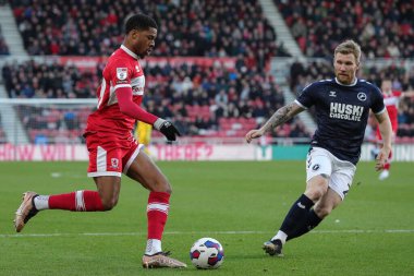 Chuba Akpom #29 of Middlesbrough on the attack during the Sky Bet Championship match Middlesbrough vs Millwall at Riverside Stadium, Middlesbrough, United Kingdom, 14th January 202
