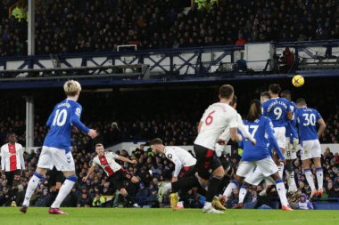James Ward-Prowse #8 of Southampton scores to make it 1-2 during the Premier League match Everton vs Southampton at Goodison Park, Liverpool, United Kingdom, 14th January 202
