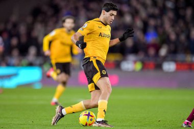Raul Jimenez #9 of Wolverhampton Wanderers with the ball during the Premier League match Wolverhampton Wanderers vs West Ham United at Molineux, Wolverhampton, United Kingdom, 14th January 202